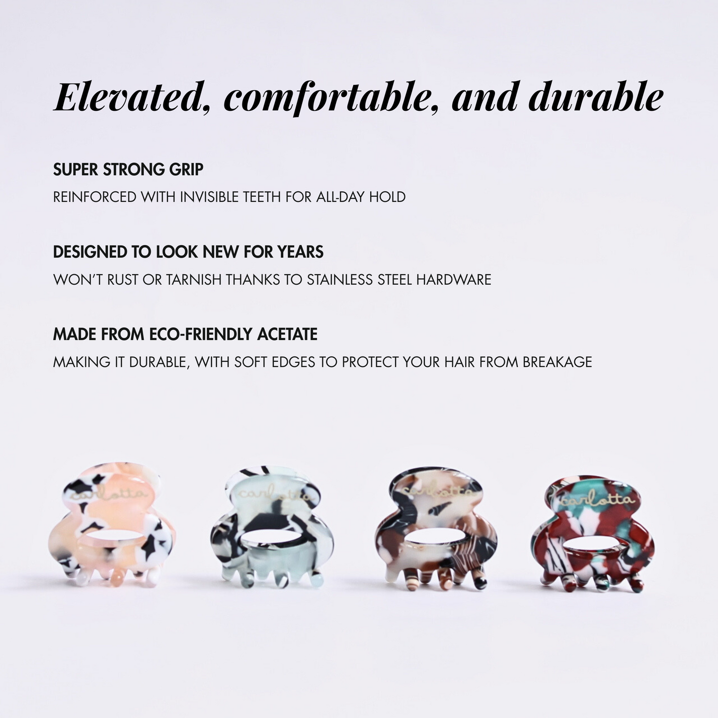 Daily habit set of four mini hair claw clips