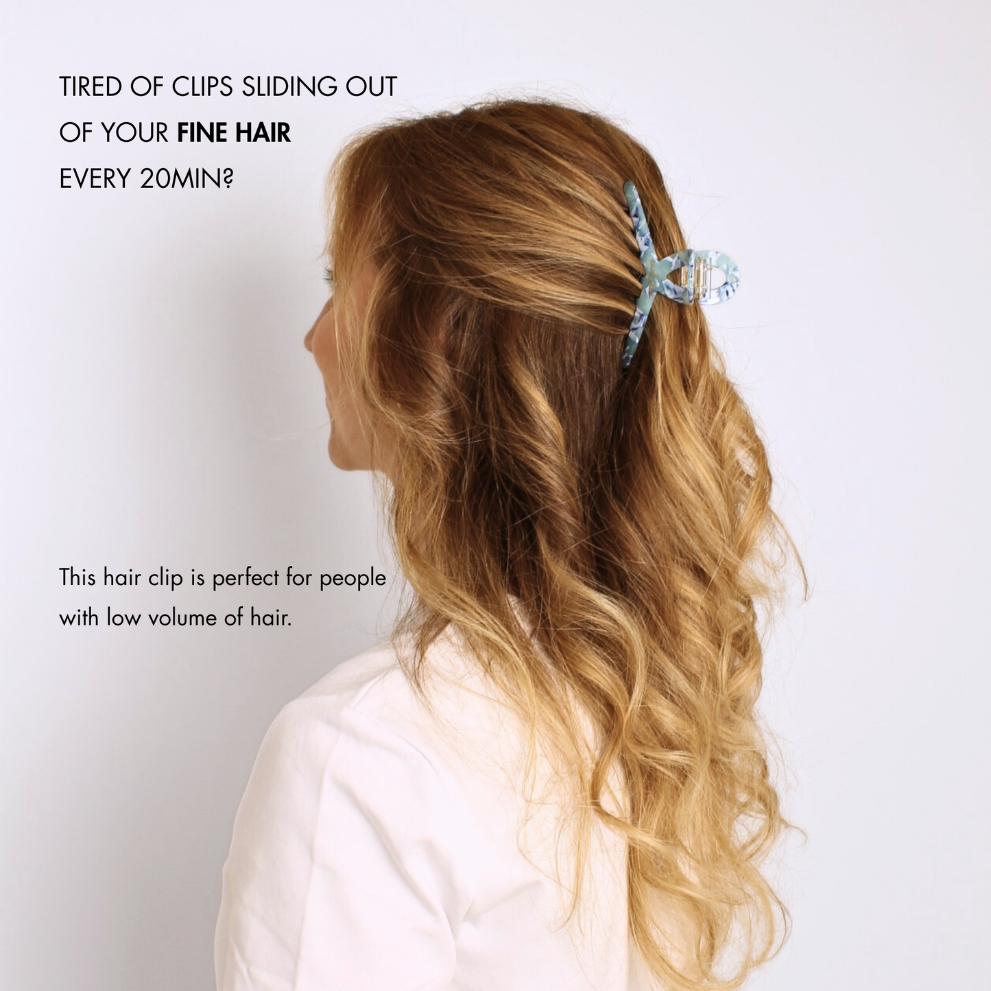 Inner strength medium hair claw clip sky