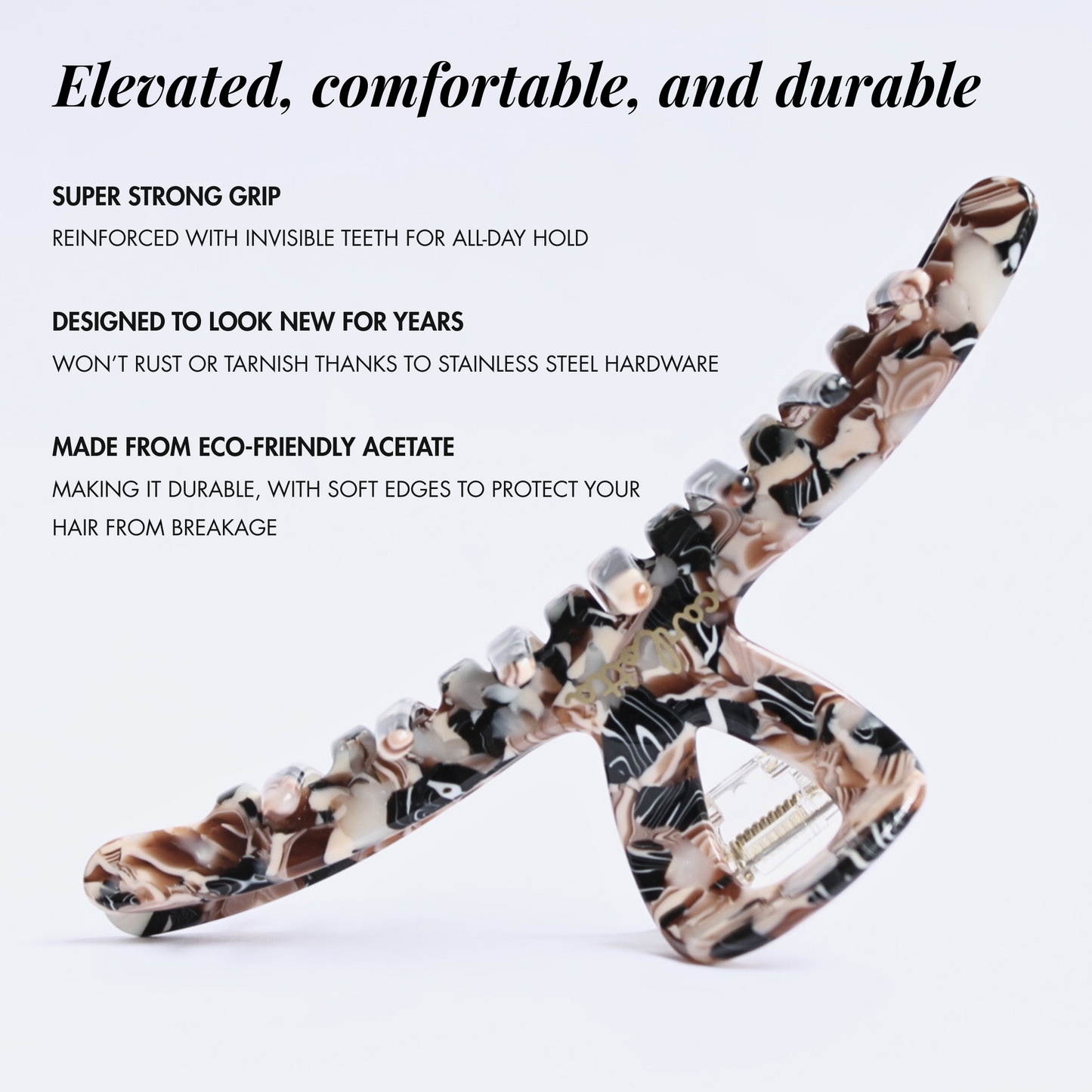 high quality_hair_claw_clip_for_thick_hair strong grip brown and black