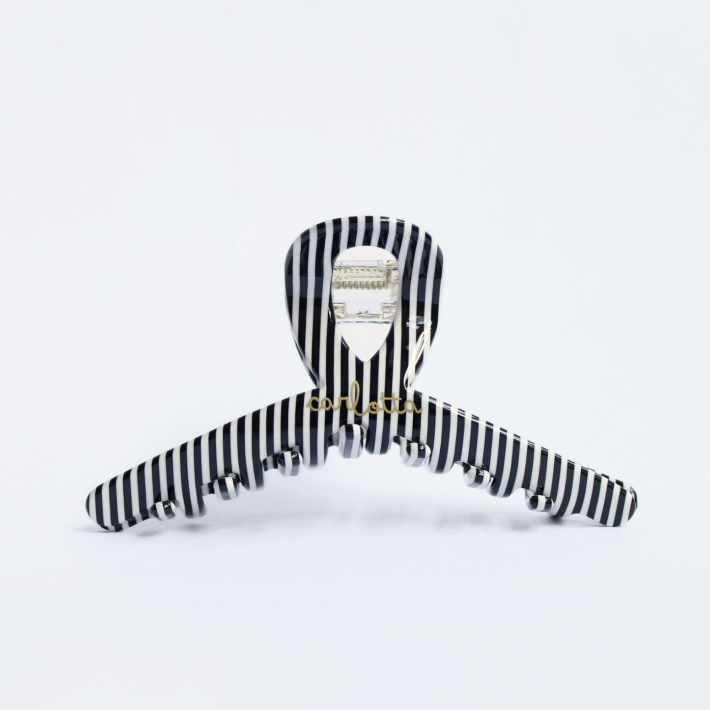 Inner strength medium hair claw clip black and white stripes