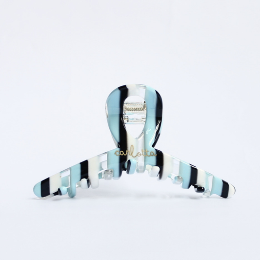 Inner strength medium hair claw clip sky blue stripes