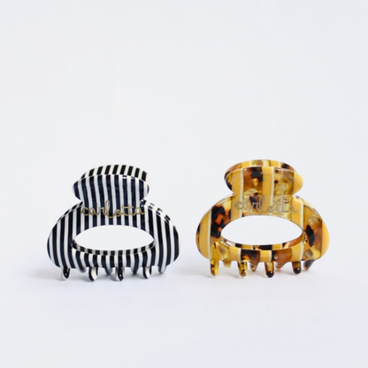 Daily habit set of two hair claw clips stripes
