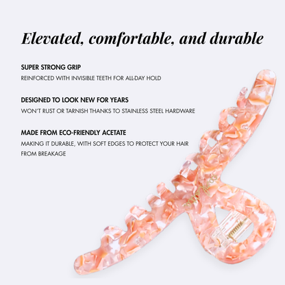Inner strength large hair claw clip peach
