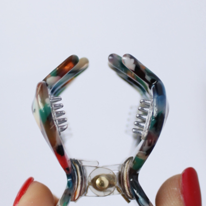 Daily habit set of two hair claw clips - emerald & burgundy