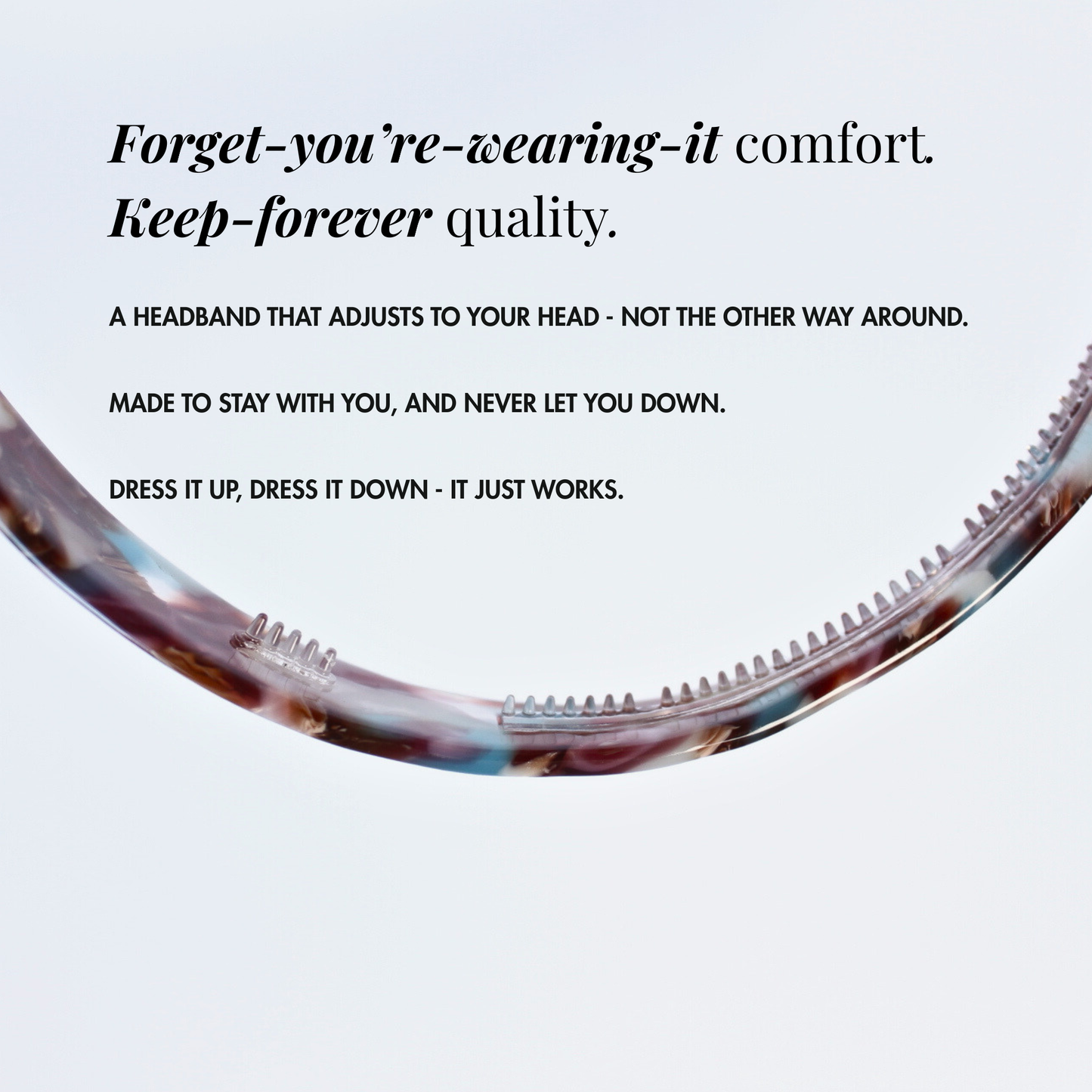 Resilient headband thin burgundy marble