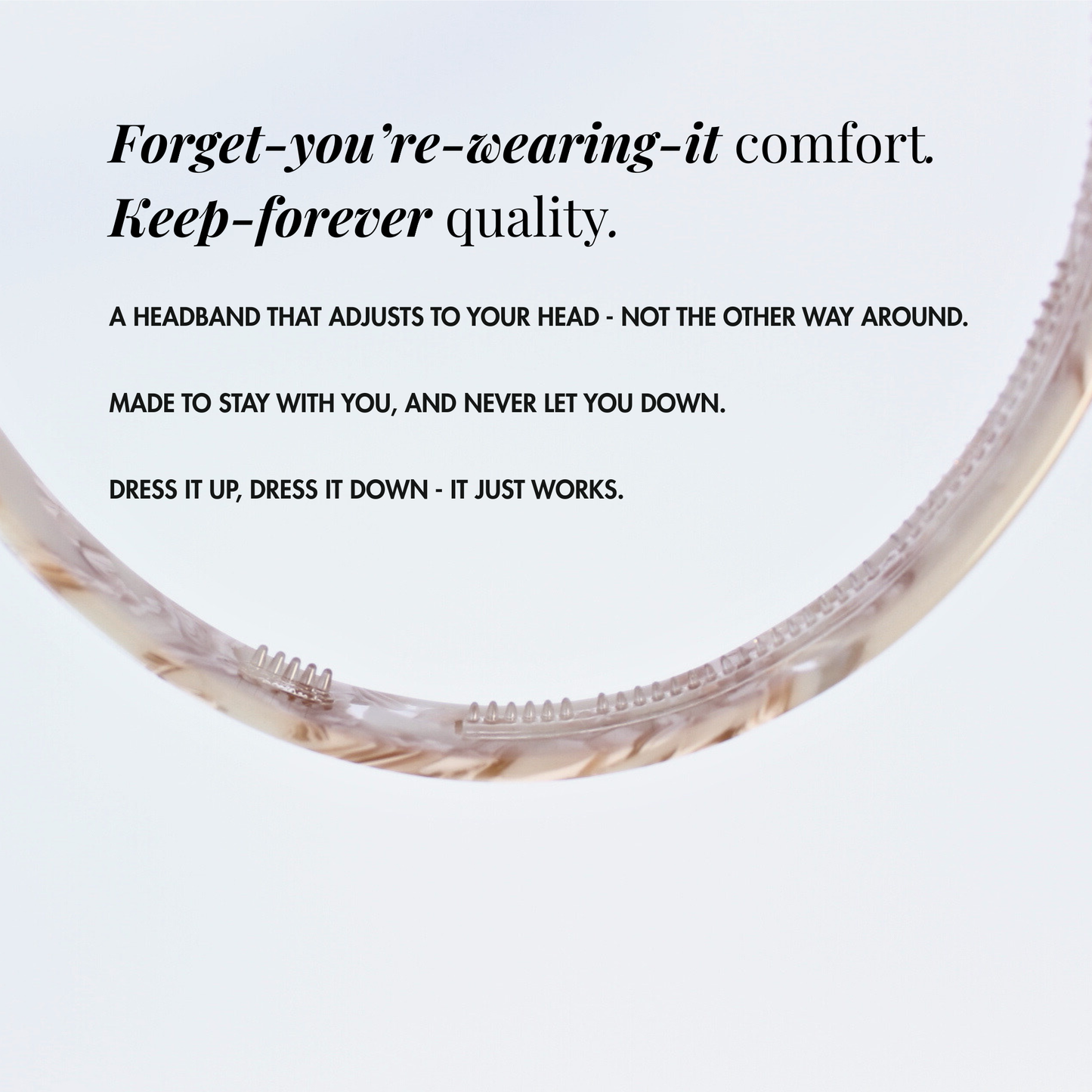 Resilient headband thin beige marble