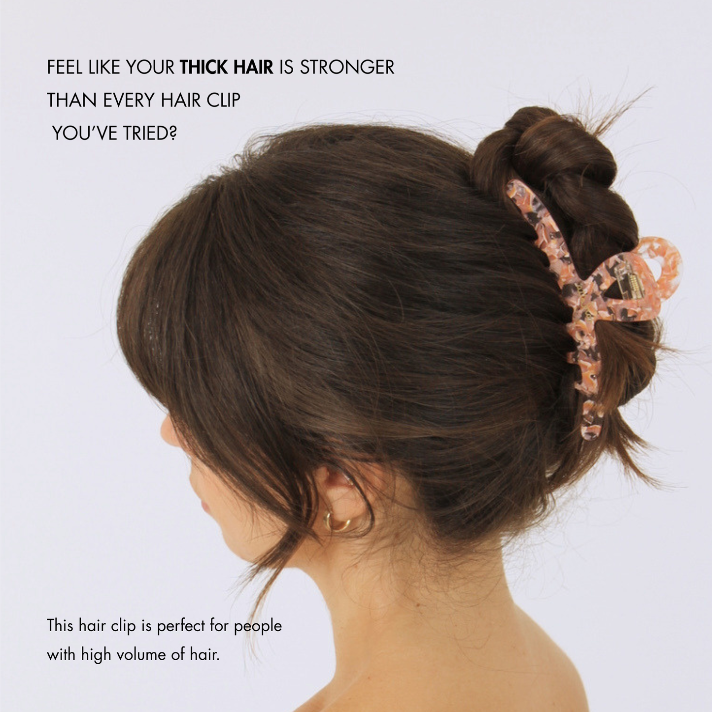 Inner strength large hair claw clip peach