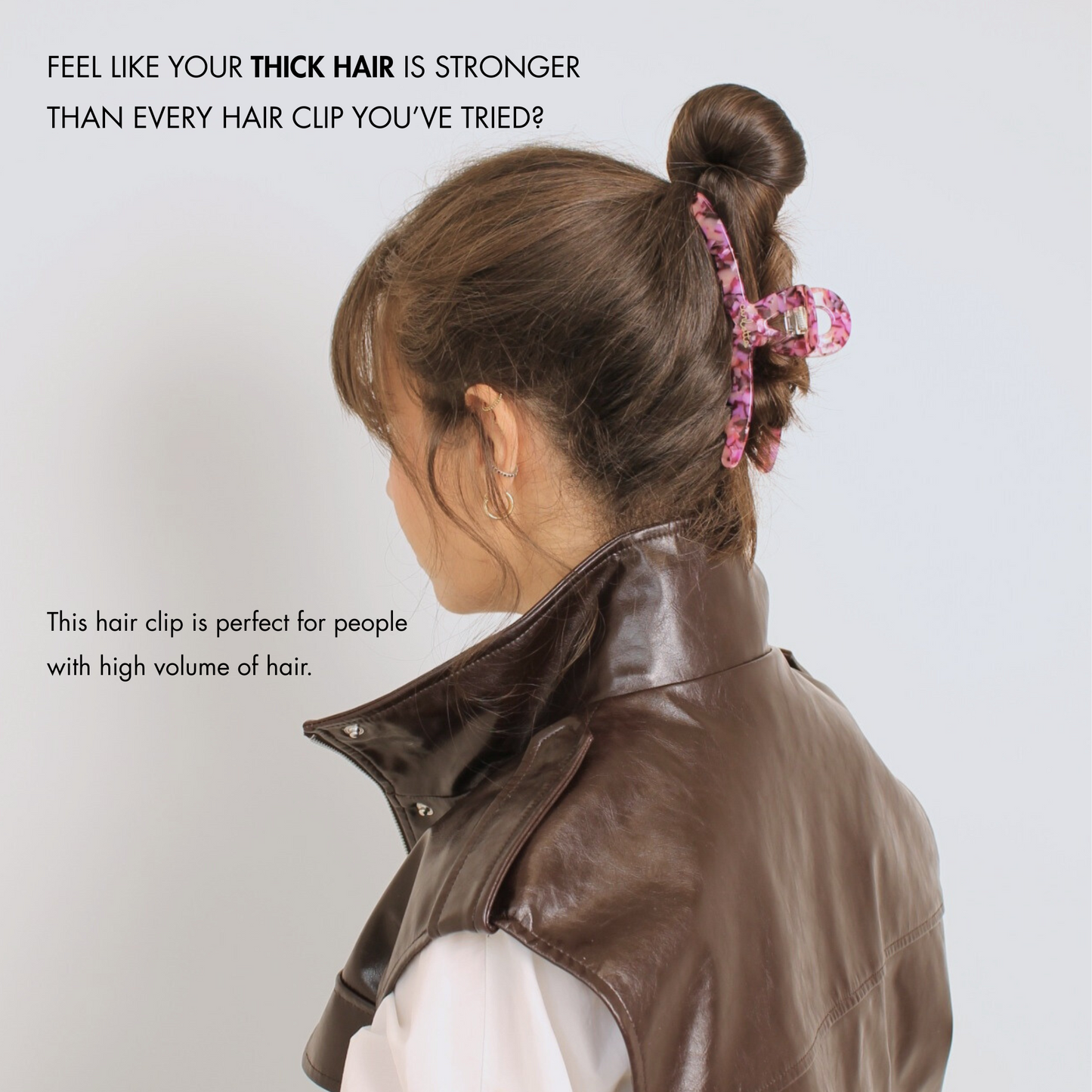 Inner strength large hair claw clip plum