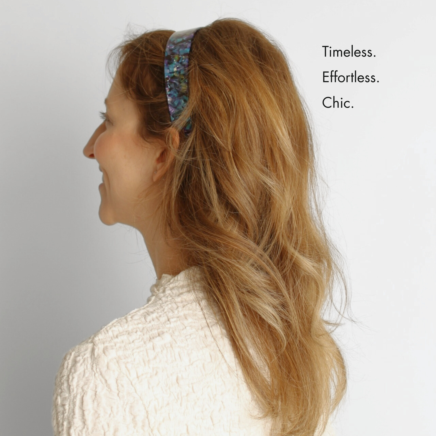 Resilient headband wide blue marble