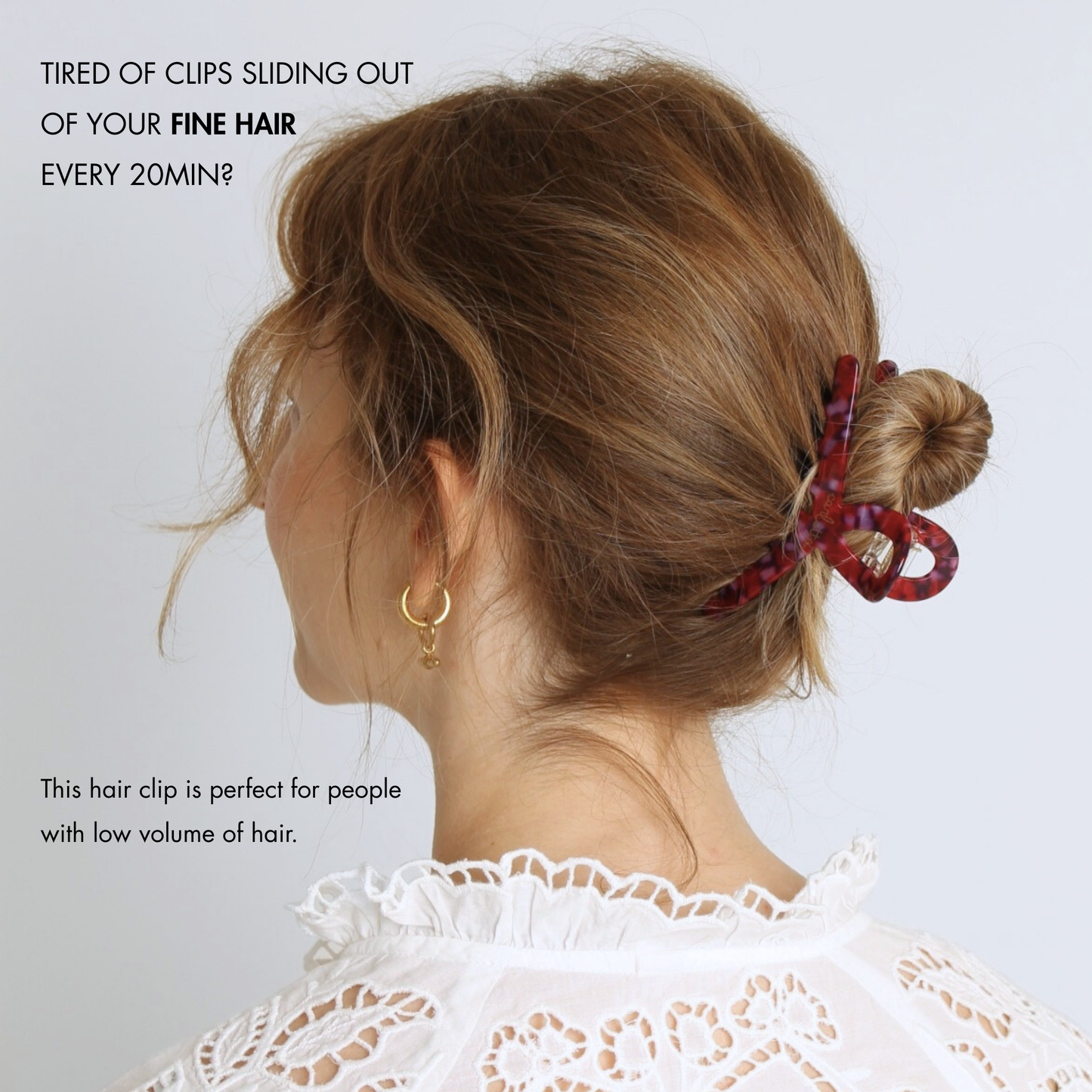 Inner strength medium hair claw clip cranberry