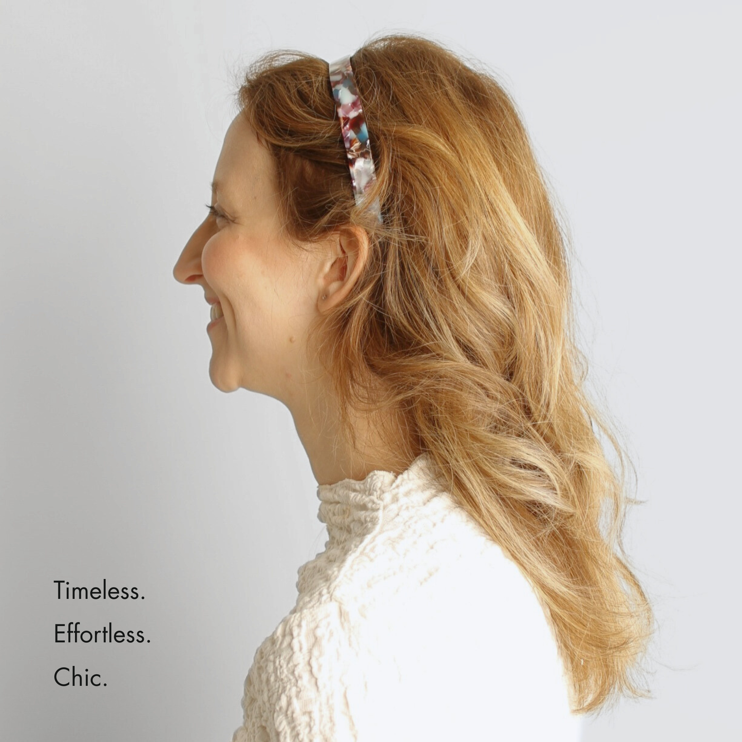 Resilient headband thin burgundy marble