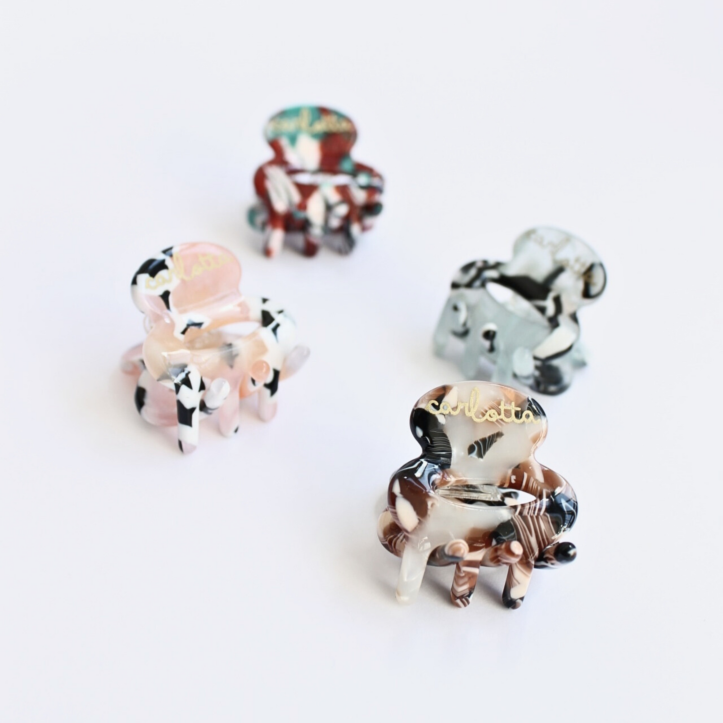 Daily habit set of four mini hair claw clips