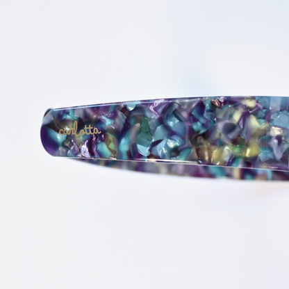 Resilient headband wide blue marble