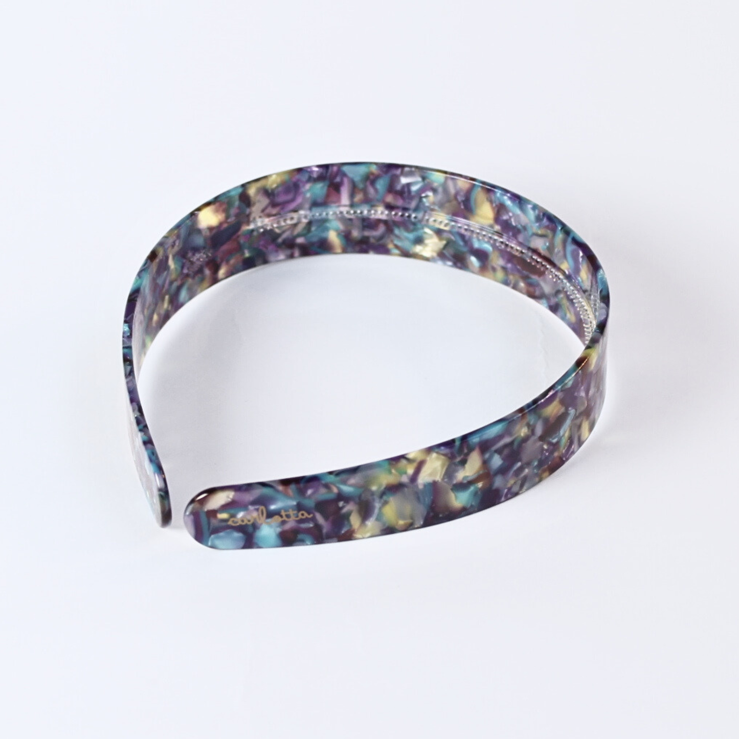 Resilient headband wide blue marble