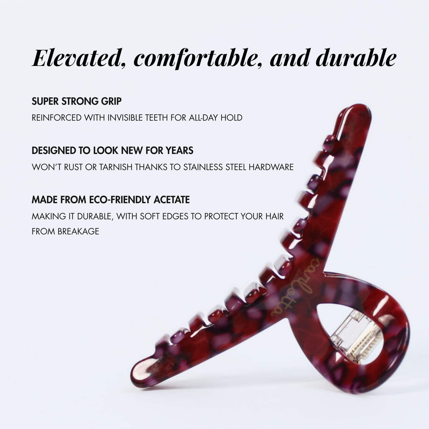 Inner strength medium hair claw clip cranberry