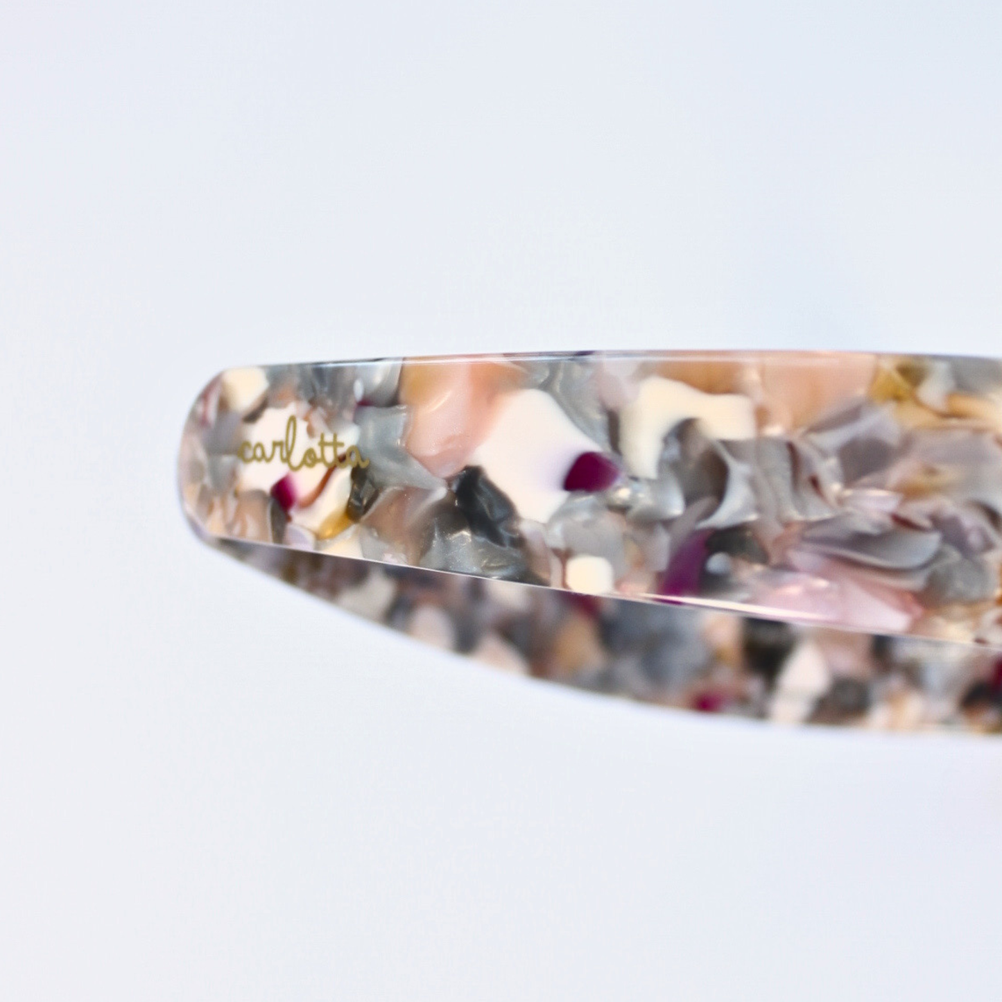 Resilient headband wide grey marble