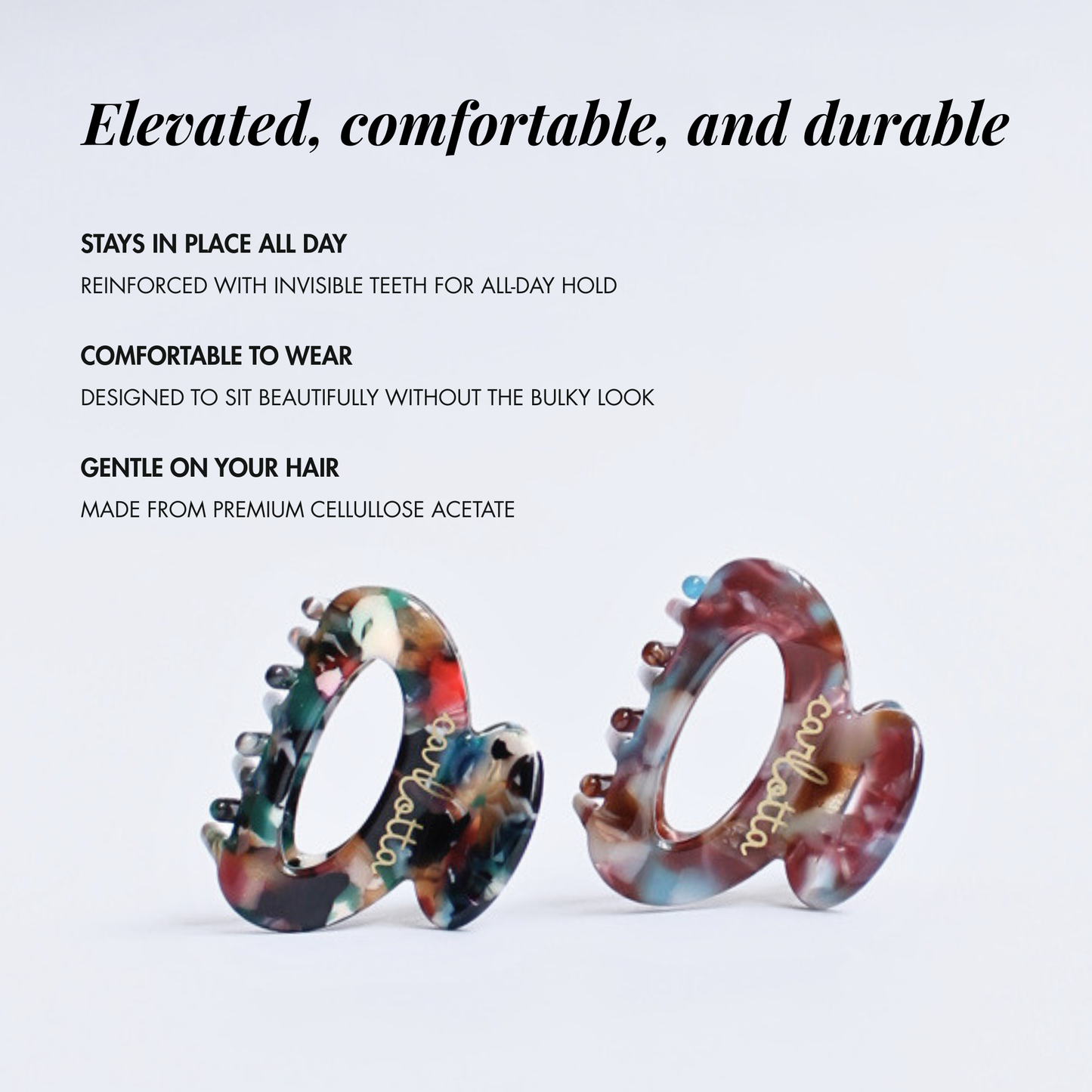Daily habit set of two hair claw clips - emerald & burgundy
