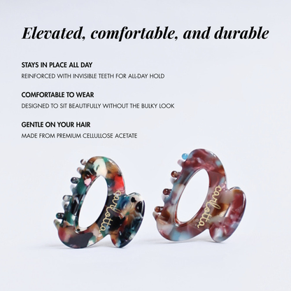 Daily habit set of two hair claw clips - emerald & burgundy