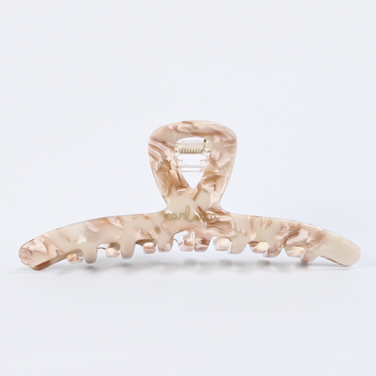 Inner strength large hair claw clip beige marble