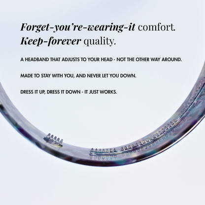 Resilient headband wide blue marble