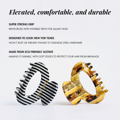 Daily habit set of two hair claw clips stripes