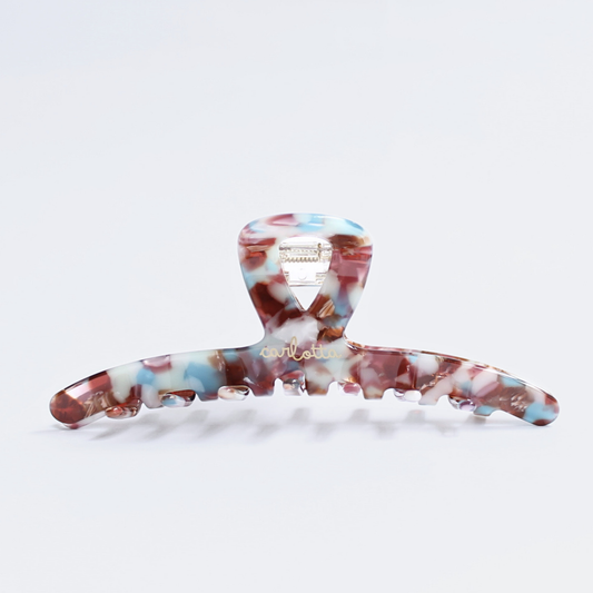 Inner strength large hair claw clip burgundy marble