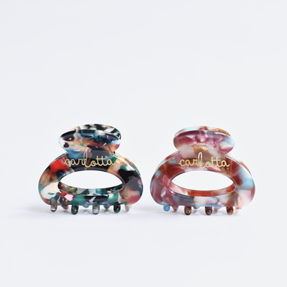 Daily habit set of two hair claw clips - emerald & burgundy