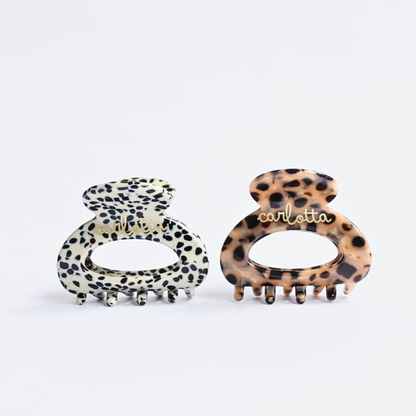 Daily habit set of two hair claw clips - dalmatian & animal print