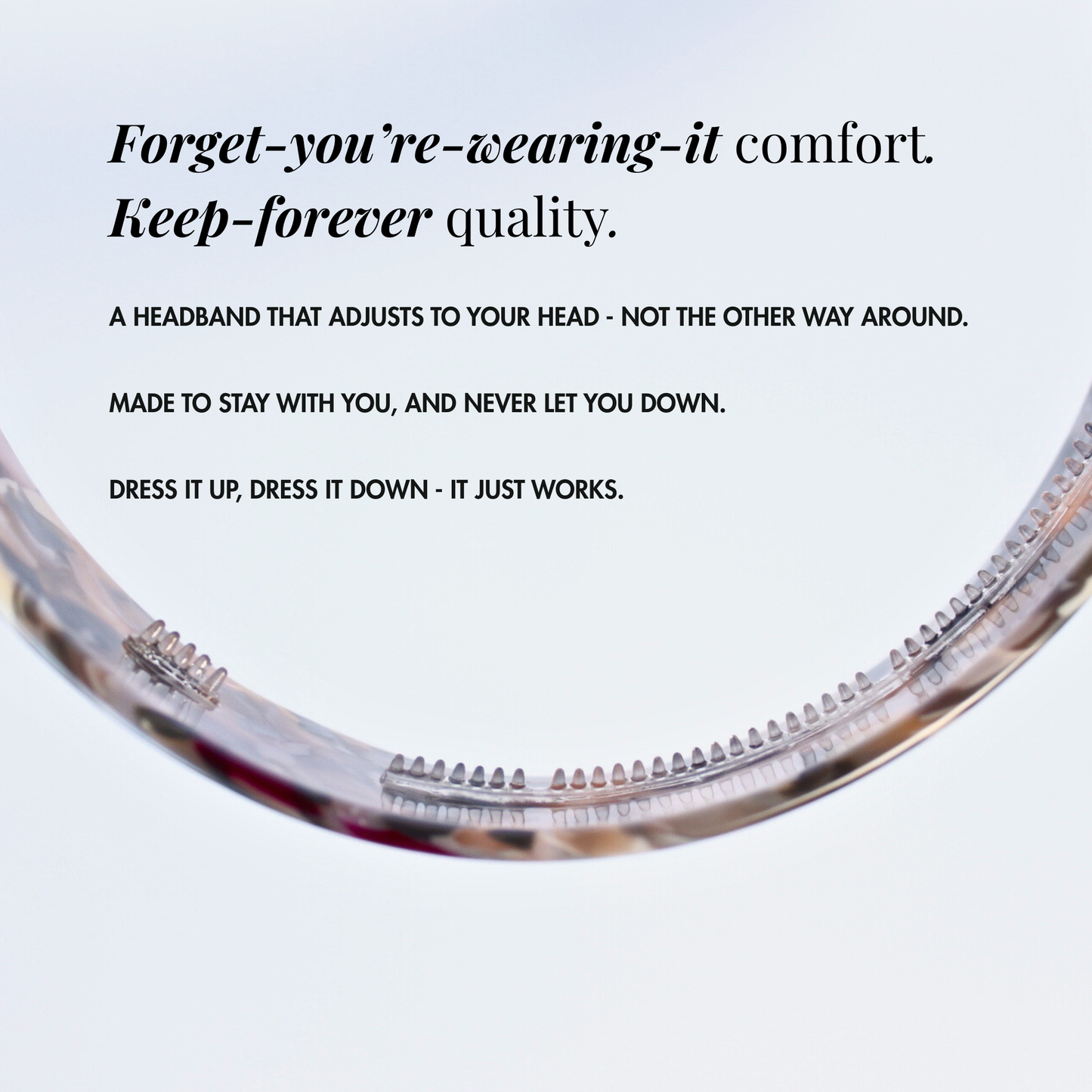 Resilient headband wide grey marble