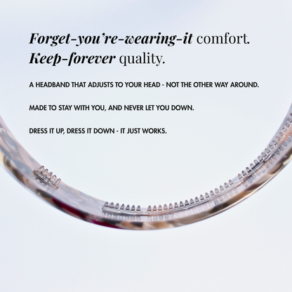 Resilient headband wide grey marble