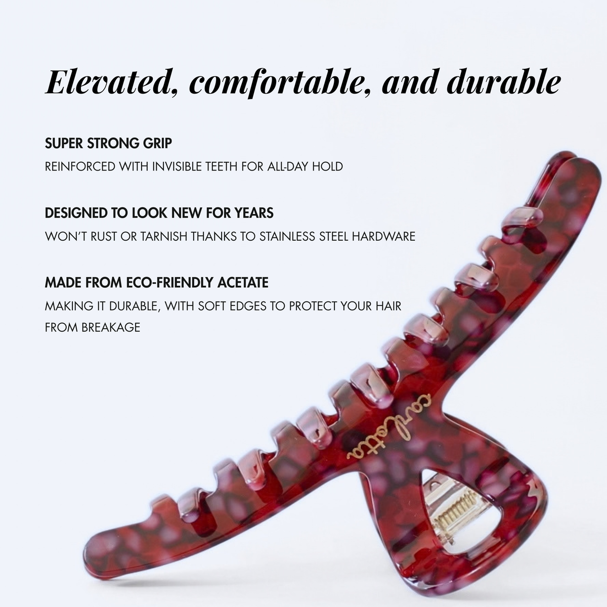 Inner strength large hair claw clip cranberry