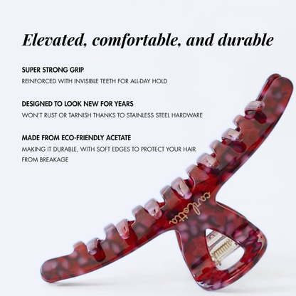 Inner strength large hair claw clip cranberry