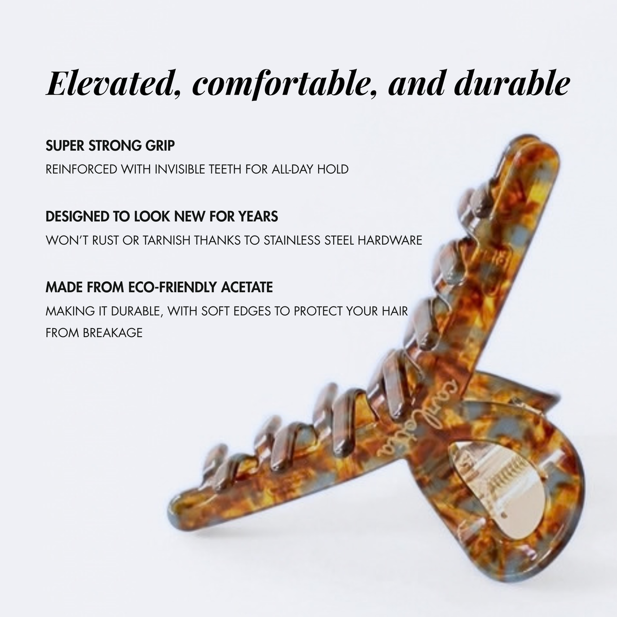 Inner strength medium hair claw clip caramel