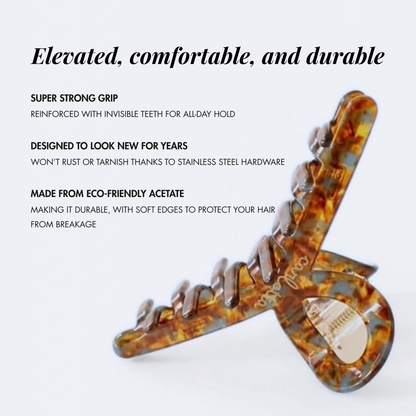 Inner strength medium hair claw clip caramel