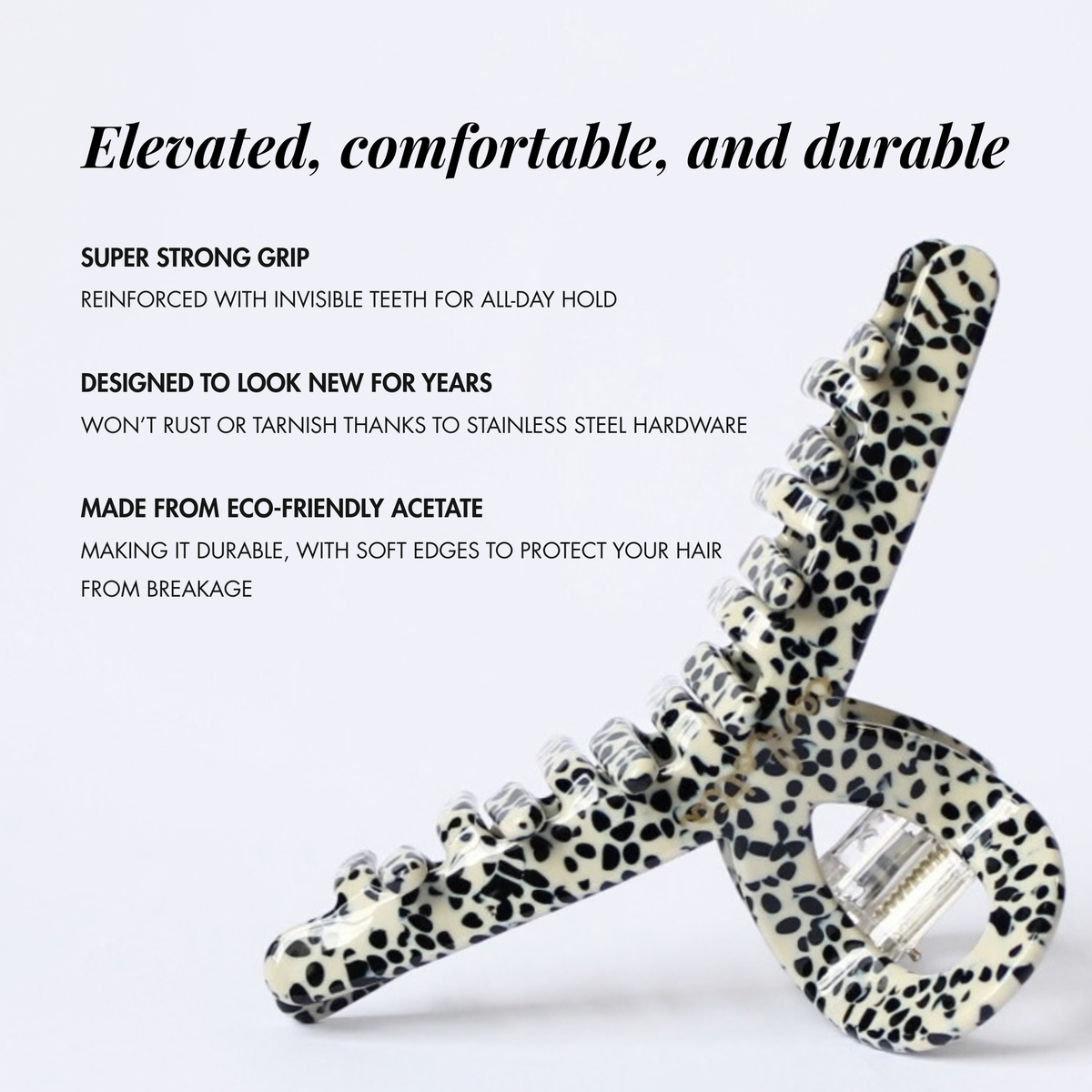 Inner strength medium hair claw clip dalmatian
