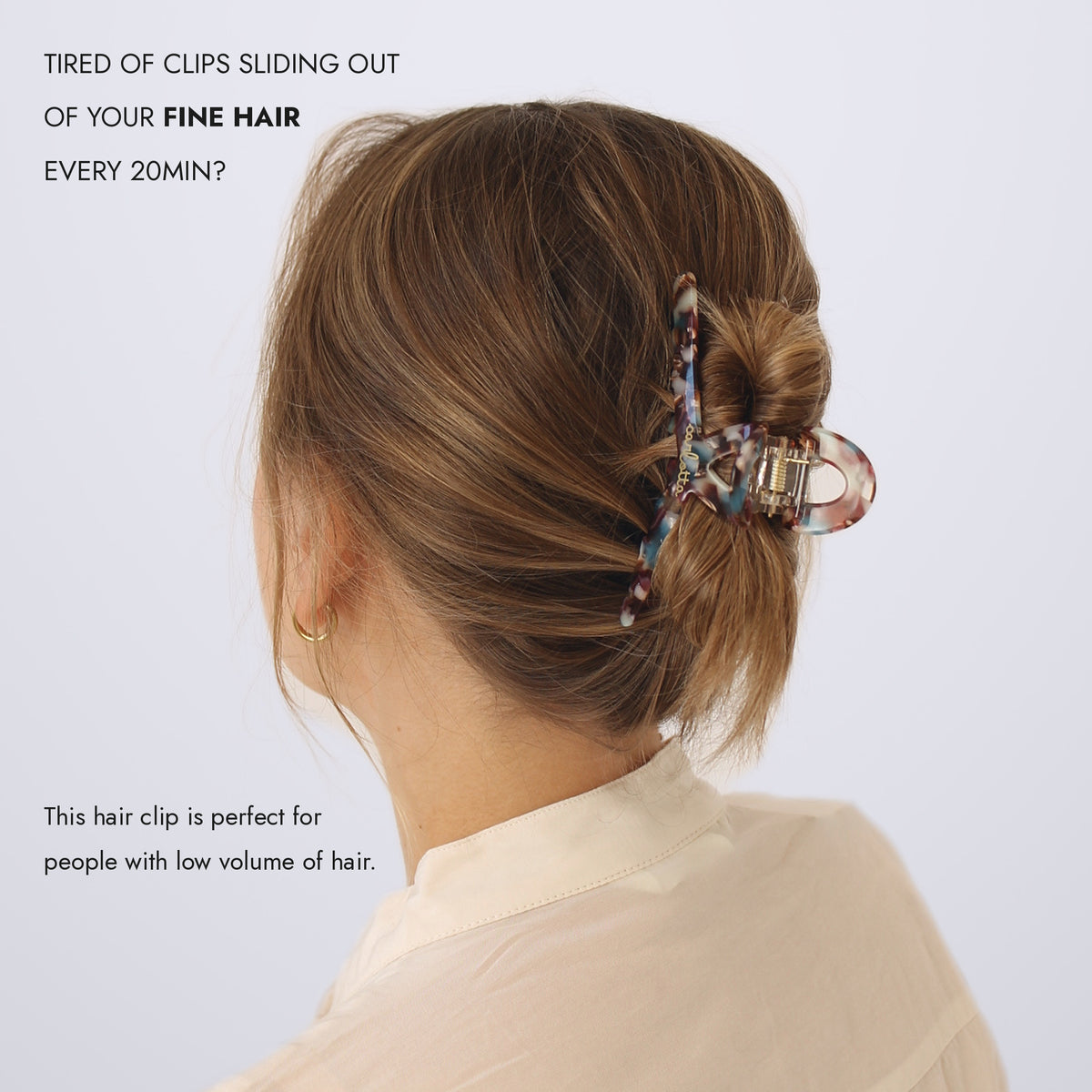 Inner strength medium hair claw clip burgundy marble