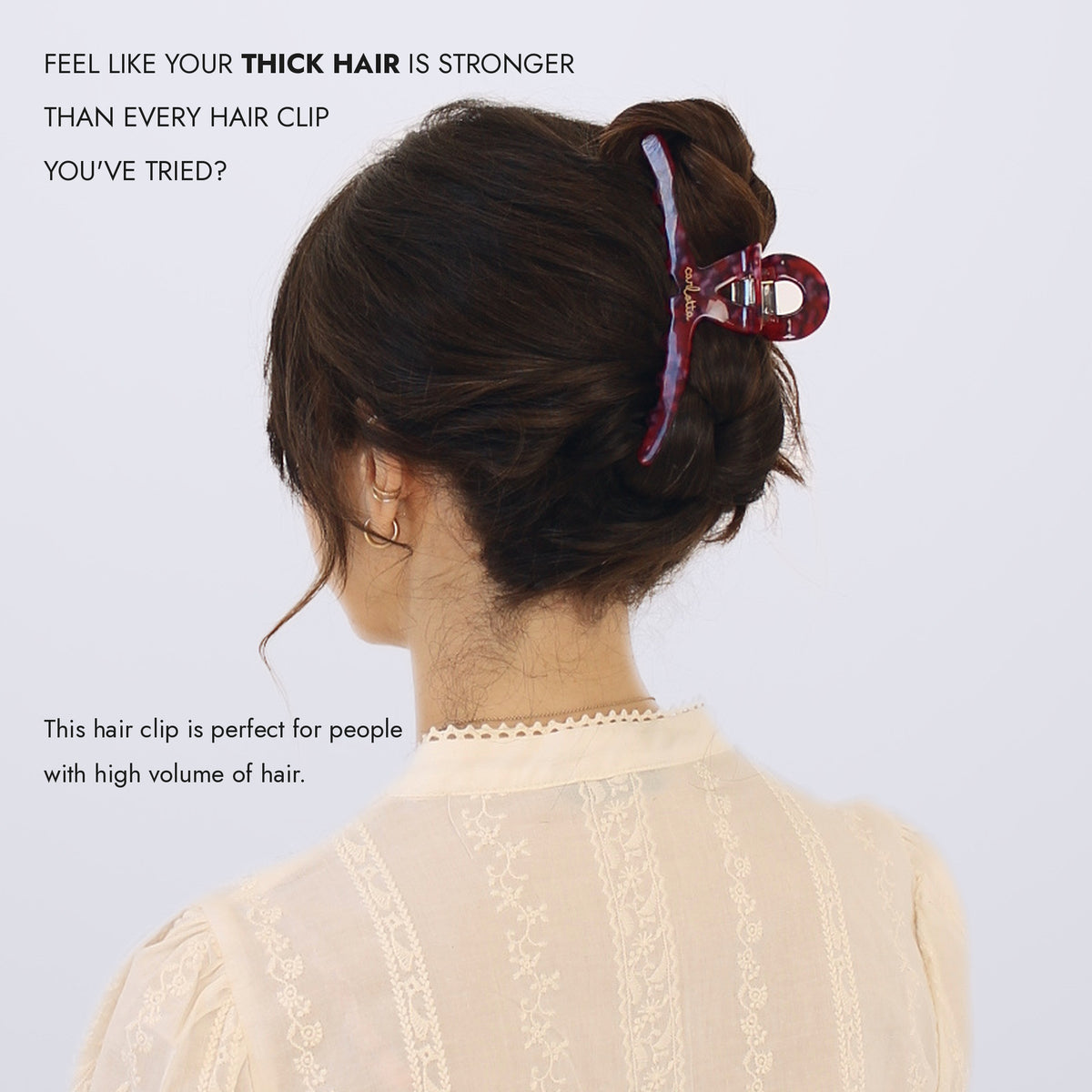 Inner strength large hair claw clip cranberry