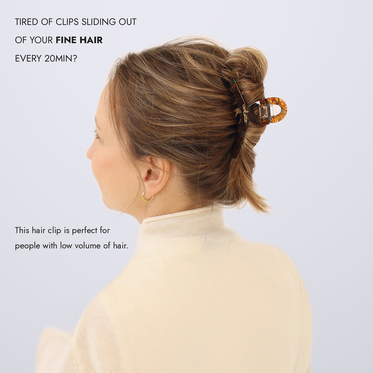 Inner strength medium hair claw clip caramel