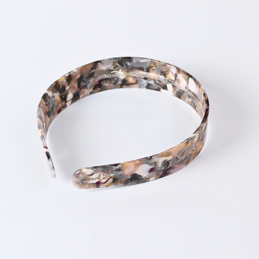 Resilient headband wide grey marble