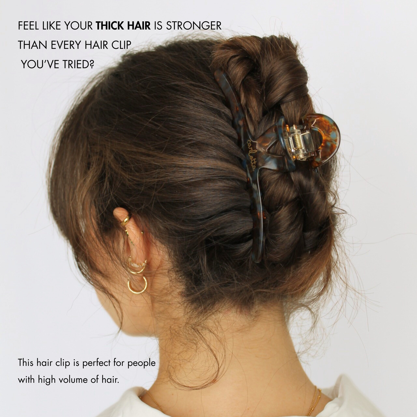 Inner strength large hair claw clip caramel