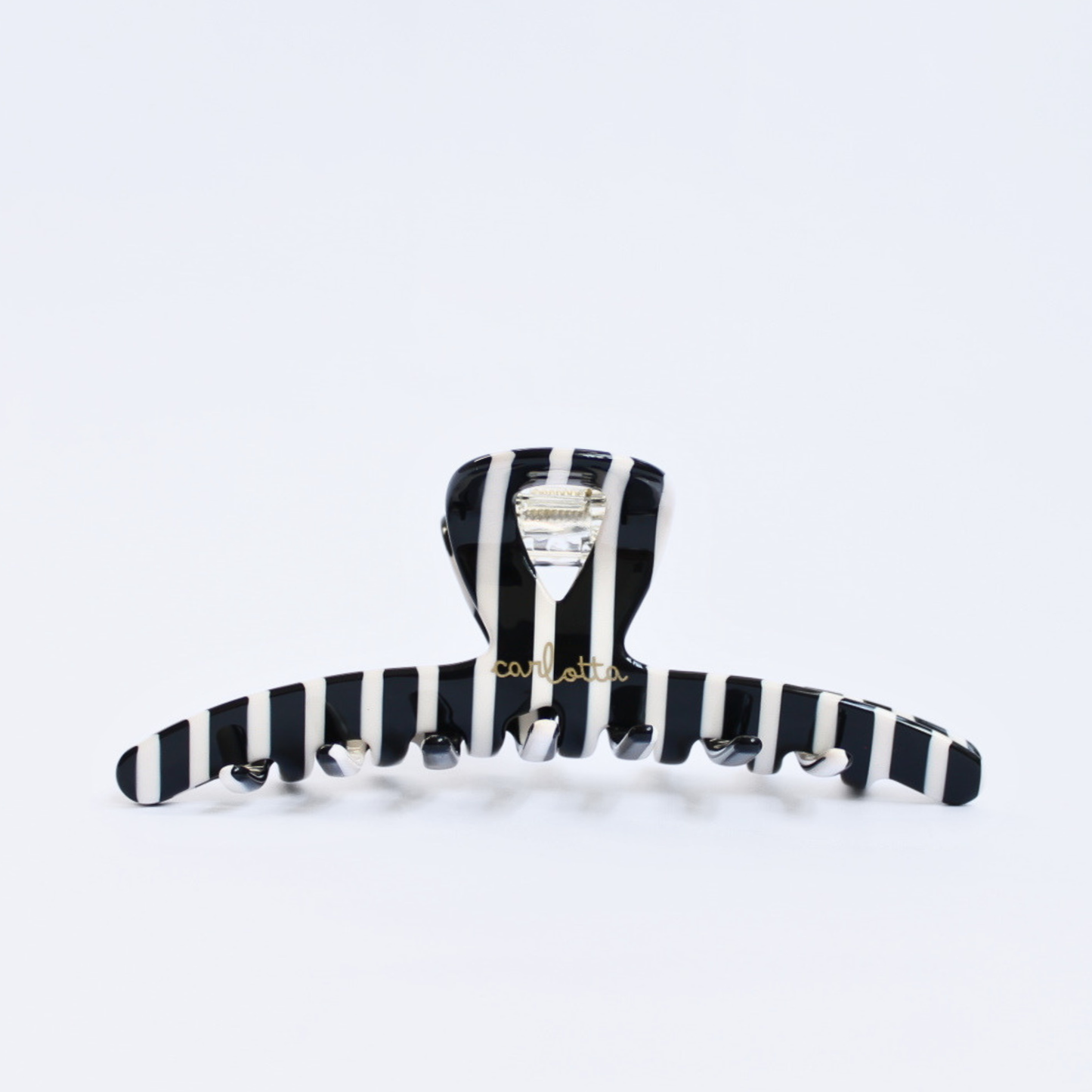 Inner strength large hair claw clip black and white stripes