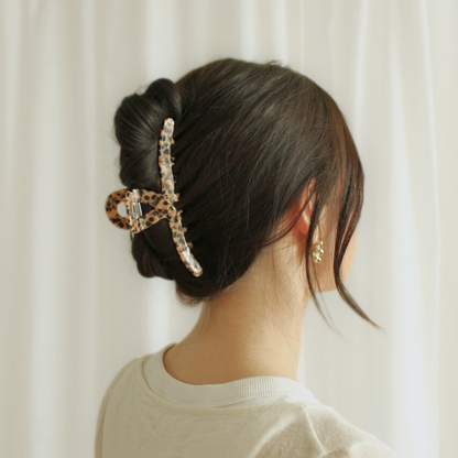 Inner strength large hair claw clip animal print