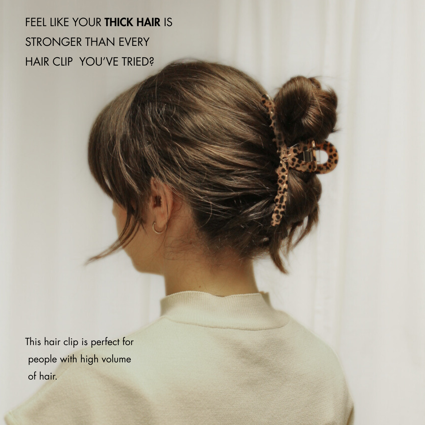 Inner strength large hair claw clip animal print