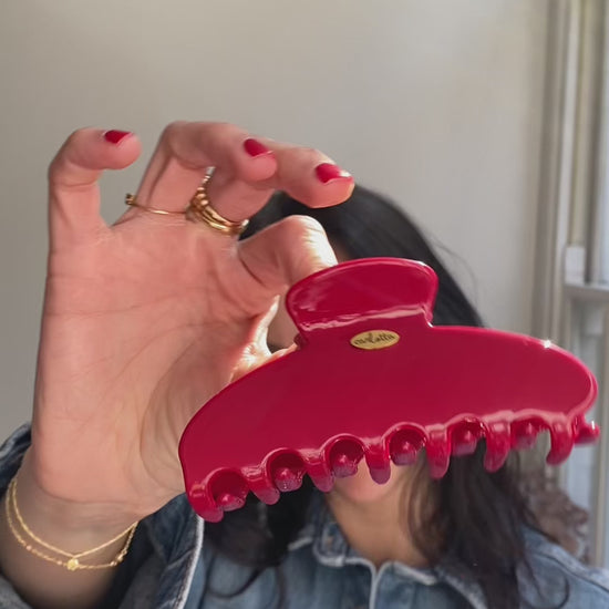 high quality hair claw clip red